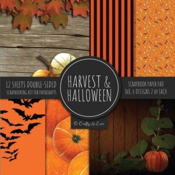 Crafty as Ever Other - Harvest & Halloween Scrapbook Paper Pad 8x8 Scrapbooking Kit for Papercrafts, Ca